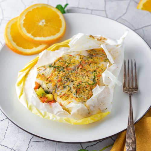 Salmon en Papillote and Tomato Butter Sauce Recipe