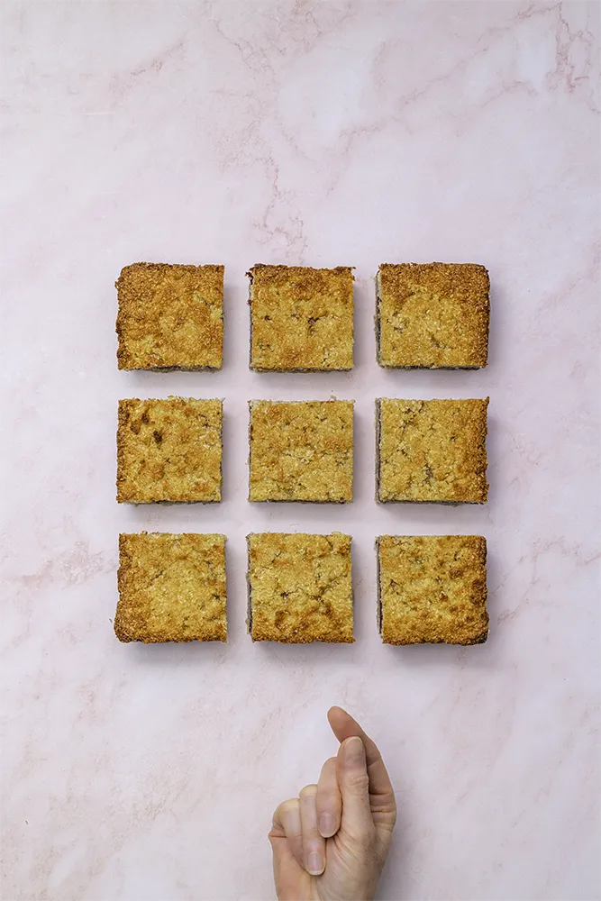 Well & Good raspberry coconut slice stop motion