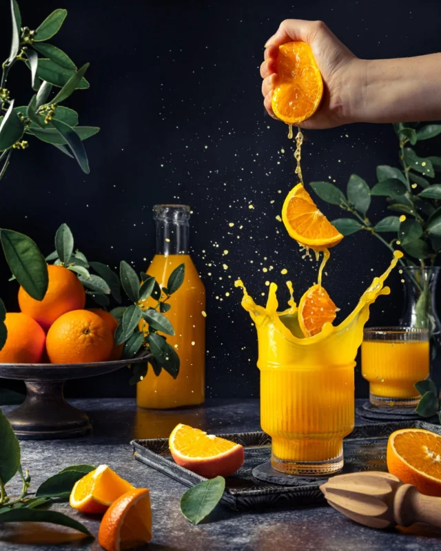 SPLASH PHOTOGRAPHY... Oh I love thee! 🧡
I finally took the time to play with my b-day present (from 2023...), the @miopstrigger. And let me tell you, for splashes, it's a game changer!!!
.
For this shot I set up a laser in the path of the piece of orange I dropped into the glass. When the laser got interrupted by the falling orange piece, it automatically triggered the shutter of my camera. Every single shot was a great splash!!! Goodbye to wasting time with 300 takes, trying to hit the shutter with one hand (or foot) while throwing an object at the same time. I seriously can't believe how accurate and easily repeatable this is! Love, love, love! \\ Check out my stories for a look behind the scenes \\
.
Have you used the Miops trigger? If so, what else have you used it for?
.
#paddock2pixel #miopstrigger #orangejuice #freshlysqueezed #freshjuice #splashphotography #drinkphotography #oranges @citrusaustralia  #foodphotographyandstyling #melbournefoodphotographer #benallaphotographer @nudiejuice #highspeedphotography #drinksplash #drinkstragram